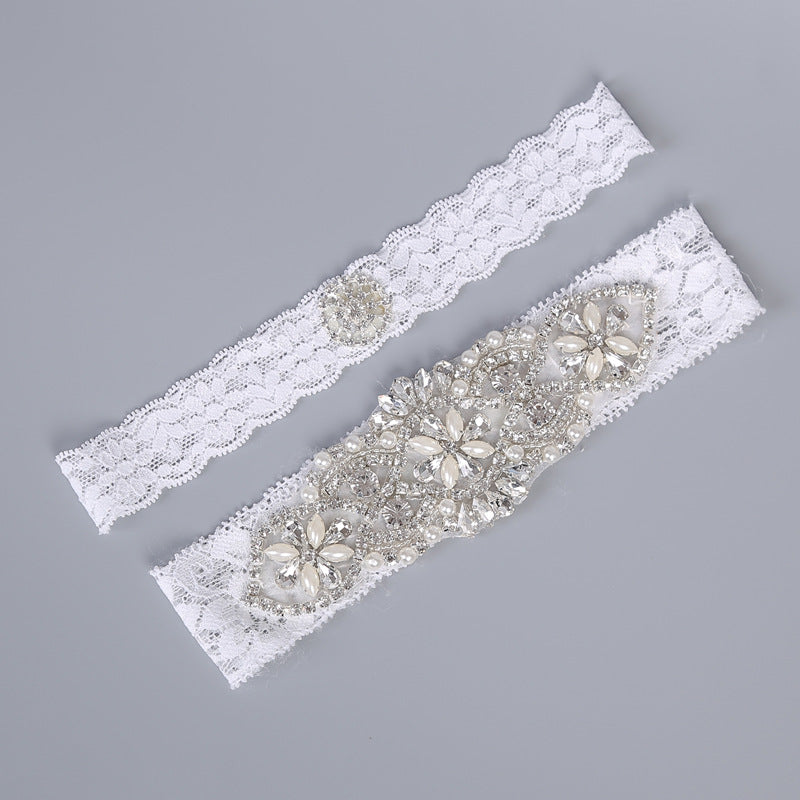 Shiny rhinestone lace bridal Garter