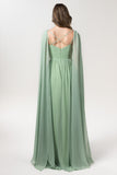 A-Line Floor Length Chiffon Bridesmaid Dress