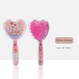 New transparent anti knot massage comb lovely portable heart comb plastic comb