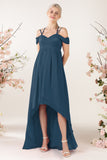 Asymmetrical Sweep Train Chiffon Bridesmaid Dress