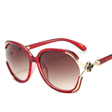 Fashion large rim four-leaf clover metal sunglasses