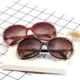 Fashion large rim four-leaf clover metal sunglasses