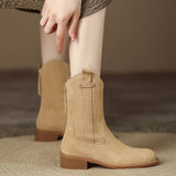 Retro Middle boots autumn and winter women's fashion shoes