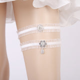 Handmade ornament bridal garter
