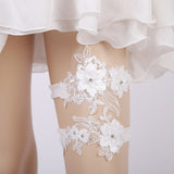 Bridal garter lace flowers