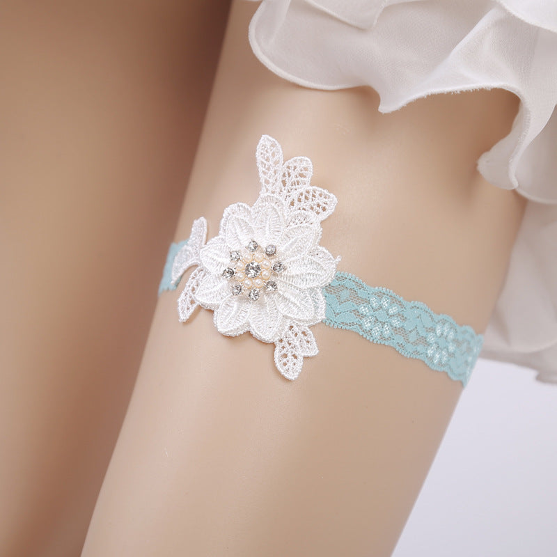 Bridal garter lace flowers