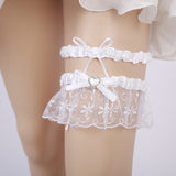 Bridal bow heart shape rhinestone garter