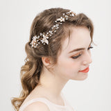 Bridal handmade pearl headdress flowers hair band wedding accessories