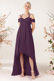 Asymmetrical Sweep Train Chiffon Bridesmaid Dress