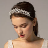 Luxurious Cubic Zirconia Tiara With Imitation Pearl CR17006