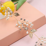 Alloy pearl hair accessories Baroque leaves flowers pearl headband bridal hair accessories