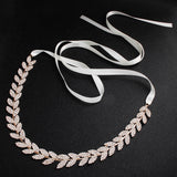 Alloy leaves ribbon wedding belt