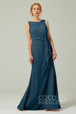 A-Line Floor Length Chiffon Bridesmaid Dress