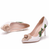 Women's fashion shoes three-dimensional flower high heels