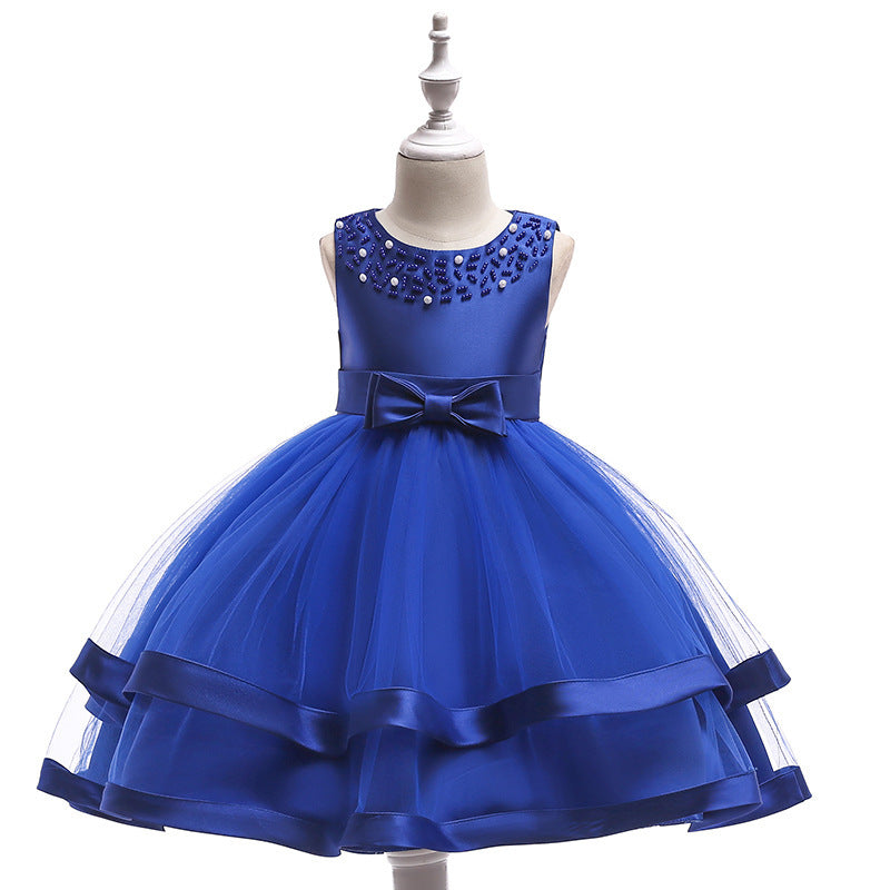New Children's Princess Dress Pompous Dress Ribbon Dress Flower Child Wedding Dress