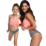 New parent-child swimsuit tassel split bikini for Mom and Me
