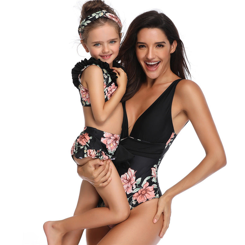 Parent-Child One-piece swimsuit mother-daughter swimsuit for Mom and Me