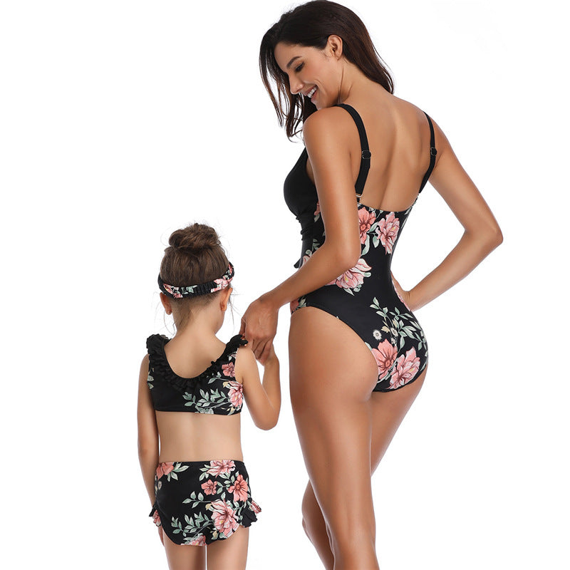 Parent-Child One-piece swimsuit mother-daughter swimsuit for Mom and Me