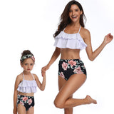 New swimsuit printed high waist bikini parent-child swimwear for Mom and Me