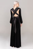 Sheath-Column Floor Length Velvet Dress