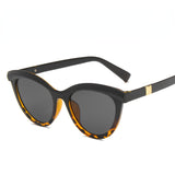 Semi-rimless leopard print fashion women's sunglasses