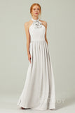 A-Line Floor Length Chiffon Bridesmaid Dress