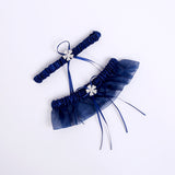 Bow flower bridal lace garter