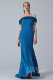 Trumpet-Mermaid Sweep-Brush Train Satin Dress