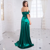 Women Sexy Elegant Off the Shoulder Sleeveless Slit Evening Party Long Ball Gown