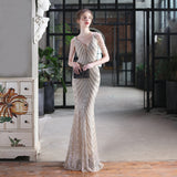 New Design Floor-length Sleeveless V-neck Trumpet Or Mermaid Sequined Evening Dress