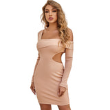 Women Summer Sexy Casual One Shoulder Mini Club Party  Bandage Dresses