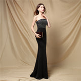 Women's Sexy Strapless And Forked Evening Dress