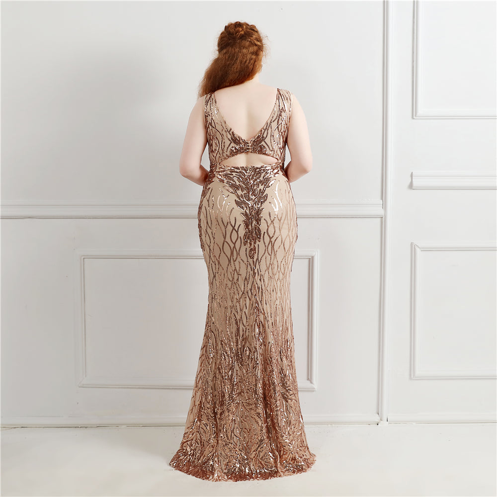 Women's Plus Size Dress Sequin Evening Dress