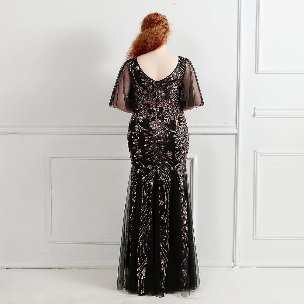 Women's Plus Size Dress Sequin Evening Dress