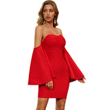 Newest Style Female Long Sleeve Dresses  Women Sexy Off Shoulder Dress