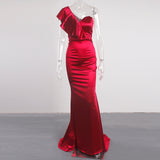 Women Sleeveless Sexy Ruffled Maxi Dress Prom Evening Party Long Dresses Gown