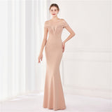 Women Elegant Formal Sleeveless  Slim Fit V Neck  Evening Dress Formal Long Evening Dress