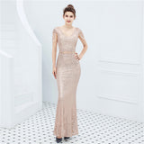 Women's Plus Size All Back Sequin Evening Dress