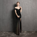 Ladies Sequin Evening Dress Sexy Long Party Dress