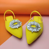 Women's large size sandals SUNFLOWER drill buckle closed toe flat sandals