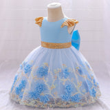 Girl's Dress Middle Child's Gauze Pompous Skirt Sequins Flower Child's Dress
