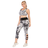 Plus size yoga clothes tight bra running workout pants