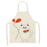 Parent-child linen apron cat pattern