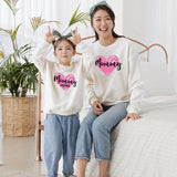 Printed round neck long sleeve parent-child sweater For Mom And Me