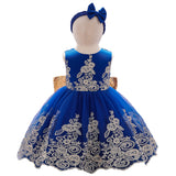 European And American New Girls Dress Bowknot Lace Gauze Pompous Dress Runway Dress