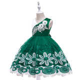 New Children's Dress Flower Child Princess Skirt Pompous Gauze Little Host Girls Show Costumes