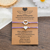 Mother and daughter ornament card woven bracelet (Set Of 2 Pcs)