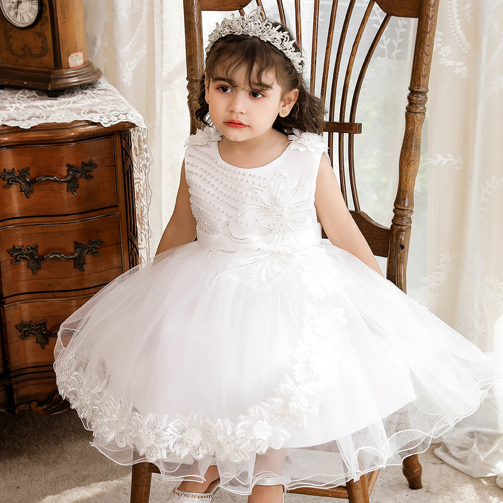 Amazon.com: Weixinbuy Baby Girl 1st Birthday Outfit One Lace Tulle  Romper+Tutu Skirt+Flower Headband One Year Old Gifts: Clothing, Shoes &  Jewelry