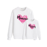 Printed round neck long sleeve parent-child sweater For Mom And Me