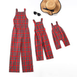 Mother-daughter matching outfit Plaid parent-child jumpsuit overalls for Mom and Me